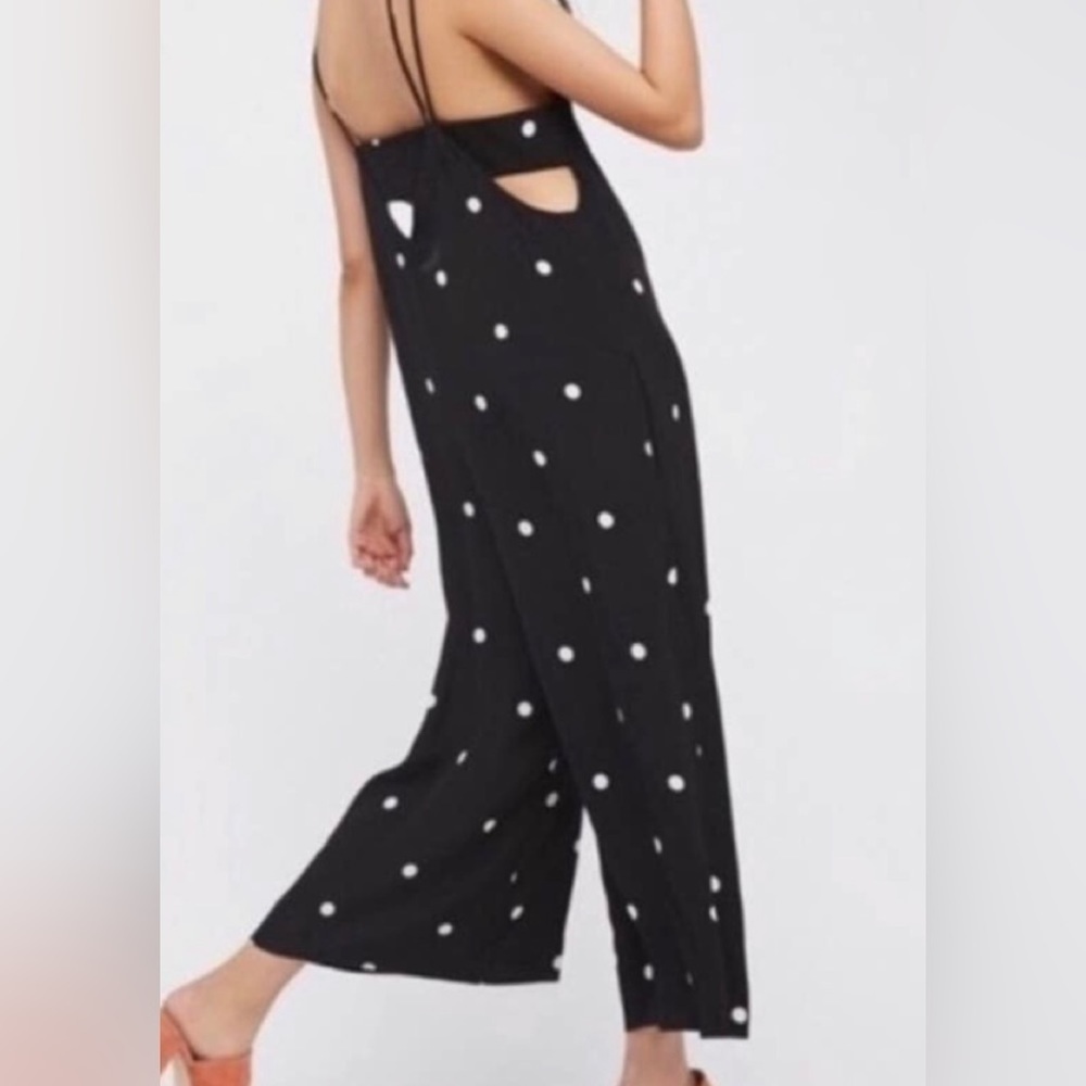 FREE PEOPLE BLACK WHITE POLKA DOTS ROMPER/JUMPER SM - Picture 2 of 5